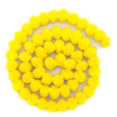 Pom pom ghirlanda, 120cm, Ø 25mm, galben, Dp Craft