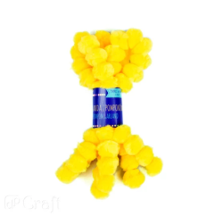 Pom pom ghirlanda, 120cm, Ø 25mm, galben, Dp Craft