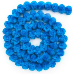 Pom pom ghirlanda, 120cm, Ø 25mm, albastru, Dp Craft