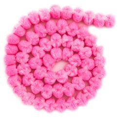 Pom pom ghirlanda, 120cm, Ø 25mm, roz, Dp Craft