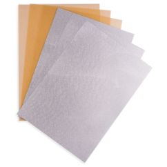 Folii din plastic care se micsoreaza la caldura (Shrink Plastic) A4, 6 folii/set, auriu/argintiu, Dp Craft