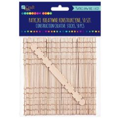 Bete creative pentru constructii din lemn, 11.5x1cm, 50 buc/set, natur, Dp Craft