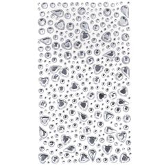 Strasuri/pietre adezive, diferite dimensiuni si forme, 355 buc/set, cristal, Dp Craft