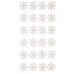 Perle adezive, fulgi de zapada, 24 buc/set, alb, Dp Craft