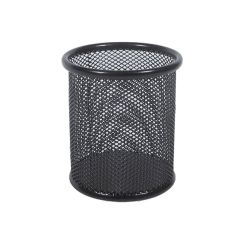 Suport instrumente de scris, rotund, plasa metalica, negru, Standard