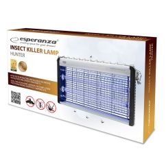 Aparat cu lampa UV anti insecte (muste, tantari, molii), 2200V, 20W, raza 80mp, Esperanza Insect Killer Hunter