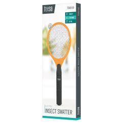 Paleta electrica anti insecte (muste, tantari, molii), 1500V, 3W, portocaliu/negru, Teesa Swatter