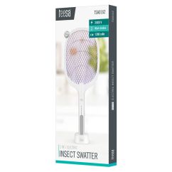 Paleta electrica/lampa UV anti insecte (muste, tantari, molii), statie de andocare, 3000V, 2W, Teesa Swatter 2in1