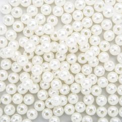 Perle decorative, Ø 8mm, 40 g/set, alb, Dp Craft