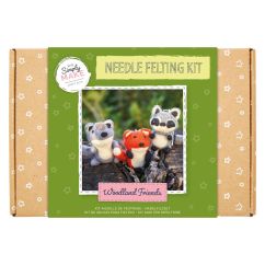 Set creativ de impaslire cu ac, animalute din padure, Simply Make