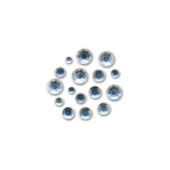 Strasuri/pietre plate, Ø 2-4mm, 300 buc/set, cristal, Meyco