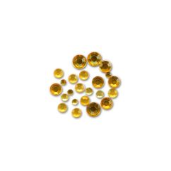 Strasuri/pietre plate, Ø 2-4mm, 300 buc/set, auriu, Meyco
