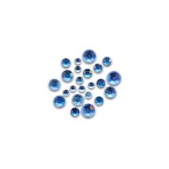 Strasuri/pietre plate, Ø 2-4mm, 300 buc/set, bleu, Meyco
