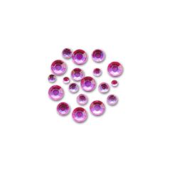 Strasuri/pietre plate, Ø 2-4mm, 300 buc/set, roz, Meyco