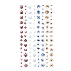 Strasuri/pietre si perle adezive, Ø 3/4/5/6mm, 120 buc/set, azure&spice, Dp Craft