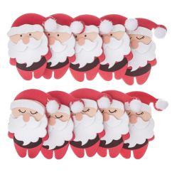 Forme din spuma/hartie gumata adeziva  - Mos Craciun 3D, 10 buc/set, Dp Craft