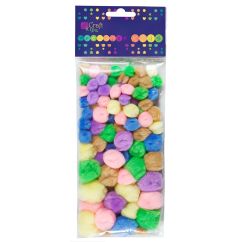 Pom Pom, dimensiuni diferite, 78 buc/set, culori pastelate, Dp Craft