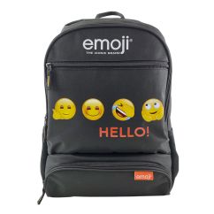 Ghiozdan scoala fete/baieti, gimnaziu, negru, Emoji 21791