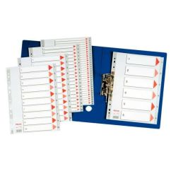 Separatoare din plastic A4, index 1-6, gri, Esselte