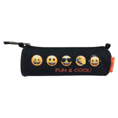 Penar fete/baieti, etui tubular, neechipat, negru, Emoji 22142