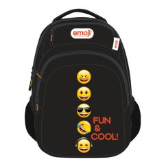Ghiozdan scoala fete/baieti, liceu, negru, Emoji 22772