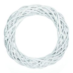 Coronita decorativa din rachita/nuiele, Ø 36cm, alb, Dp Craft