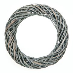 Coronita decorativa din rachita/nuiele, Ø 36cm, gri, Dp Craft