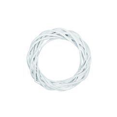 Coronita decorativa din rachita/nuiele, Ø 15cm, alb, Dp Craft