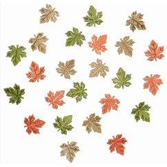 Forme decorative din lemn - frunze de toamna (artar), 2cm, 24 buc/set, diferite culori, Andel Prerov