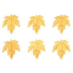 Carlige decorative din lemn, frunze de toamna (artar), 4cm, 6 buc/set, portocaliu, Andel Prerov