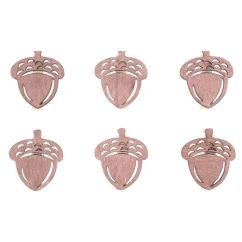Carlige decorative din lemn, ghinde, 4cm, 6 buc/set, maro, Andel Prerov