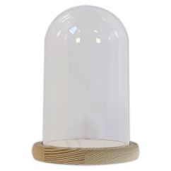 Glob clopot/cupola decorativa din plastic, suport lemn, 10x16cm, Create Christmas