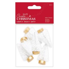 Braduti decorativi, 5cm, 6 buc/set, alb, Create Christmas
