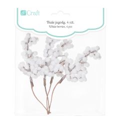 Ilicele/bobite decorative pe sarma, 10cm, 4 buc/set, alb, Dp Craft