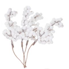 Ilicele/bobite decorative pe sarma, 10cm, 4 buc/set, alb, Dp Craft