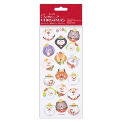 Stickere/abtibilduri, globuri cu animale de Craciun, Create Christmas