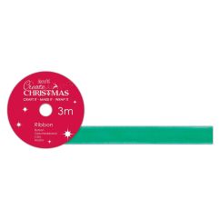 Panglica decorativa din catifea, 1cmx3m, verde, Create Christmas