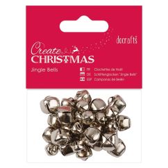 Clopotei decorativi metalici, diferite dimensiuni, 30 buc/set, argintiu, Create Christmas
