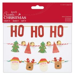 Mini ghirlande decorative de Craciun, 3 buc x 35cm/set Mos Craciun si reni/braduti/Ho Ho Ho, Create Christmas