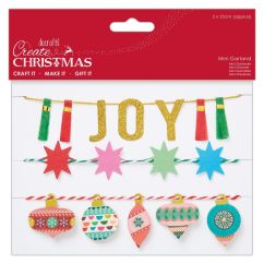 Mini ghirlande decorative de Craciun, 3 buc x 35cm/set, globulete de Craciun/stelute/Joy, Create Christmas