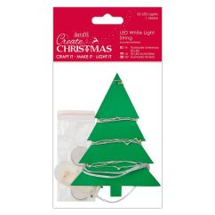 Banda decorativa cu 20 lumini LED, 1m, alb, Create Christmas