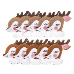 Figurine decorative din fetru - caprioara Bambi 3D, adezive, 6x4cm, 10 buc/set, Dp Craft