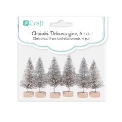 Braduti decorativi, 5cm, 6 buc/set, argintiu, Dp Craft