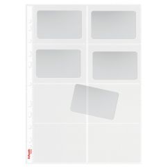Folii de protectie A4, pentru carti de vizita, cristal, 105 microni, 10 buc/set, Esselte