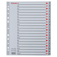 Separatoare din plastic A4 Maxi, index A-Z, gri, Esselte
