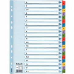 Separatoare din carton A4, index laminat color A-Z, Esselte Mylar