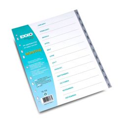 Separatoare din carton, index ian-dec, Exxo