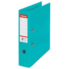 Biblioraft plastifiat int-ext A4, 75mm, turcoaz, Esselte Standard No.1
