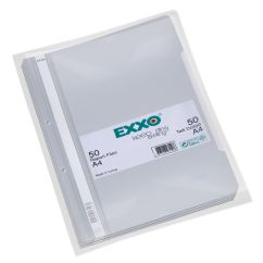 Dosar plastic cu sina si perforatii, gri, Exxo