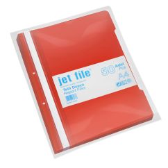 Dosar plastic cu sina si perforatii, rosu, Jetfile
